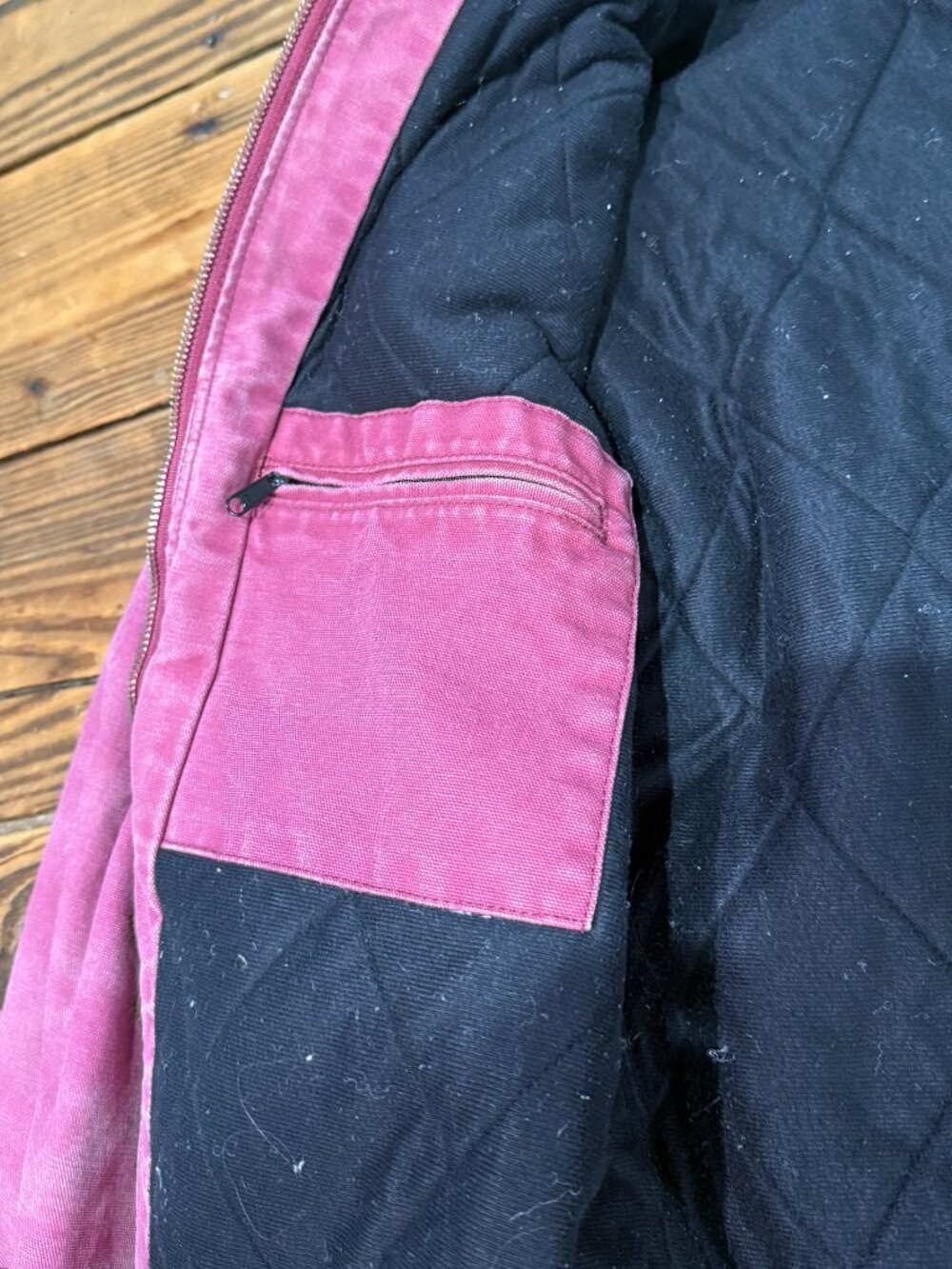 Vintage Carhartt Quilt-Lined Hooded Jacket WJ130 Women's Size Medium 8/10 RARE - Picture 10 of 16
